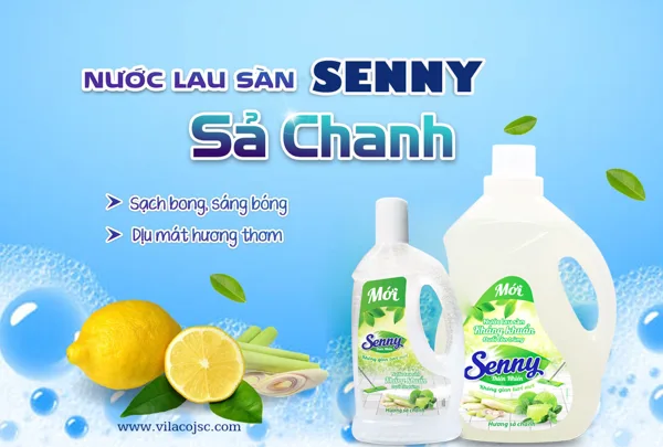 Nhà sạch thơm mát nhờ nước lau sàn Senny thiên nhiên sả chanh