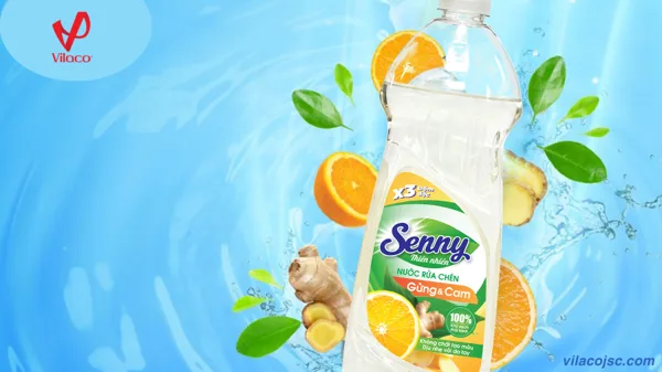 Nước Rửa Chén Senny Gừng Cam – Sạch Nhanh, An Toàn, Thơm Dịu Cả Gian Bếp