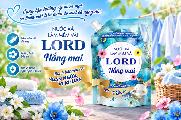 Nước Xả Làm Mềm Vải LORD Nắng Mai – Quần Áo Mềm Mại, Thơm Mát Suốt Ngày