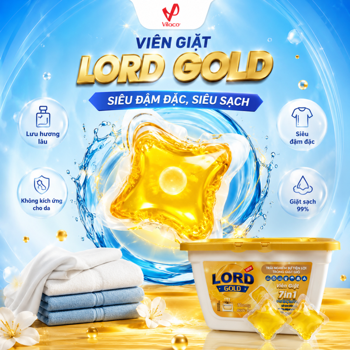 Viên Giặt Lord Gold hương nước hoa