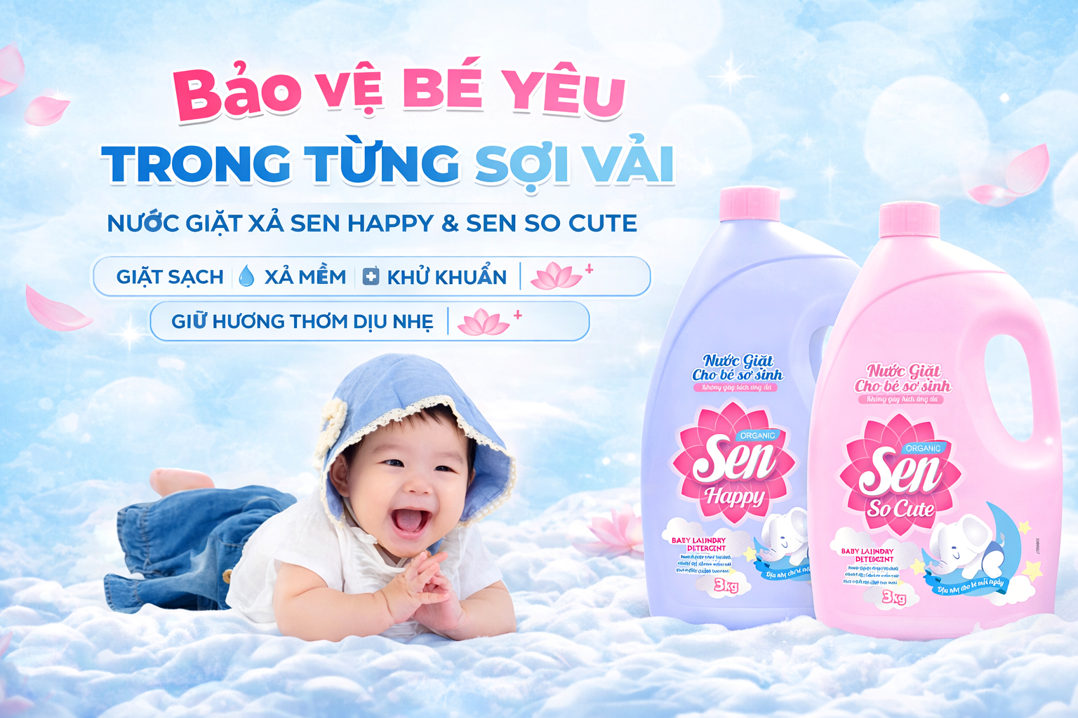 nước giặt cho bé Sen 