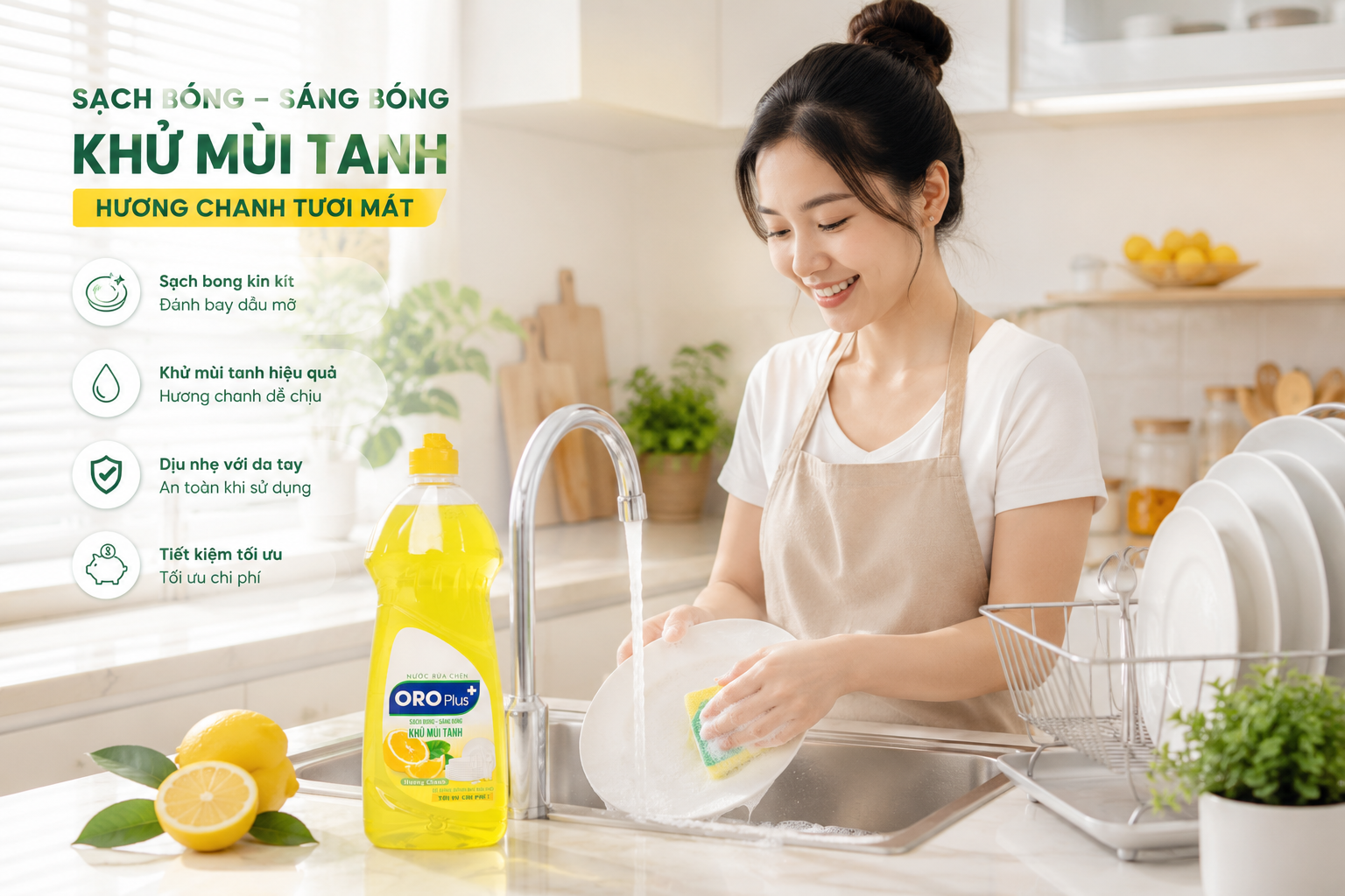 nước rửa chén Oroplus hương chanh
