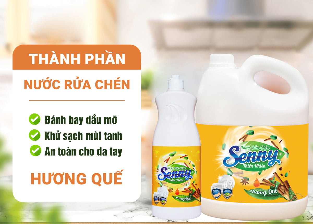 Nước rửa chén Senny hương quế - Sạch bong, sáng bóng | An vui đón Tết