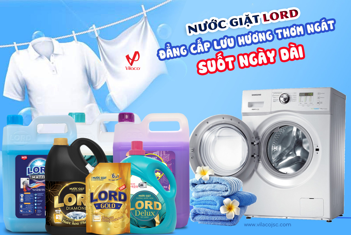 Bộ sản phẩm nước giặt xả Lord thơm lâu - Sạch đến bất ngờ