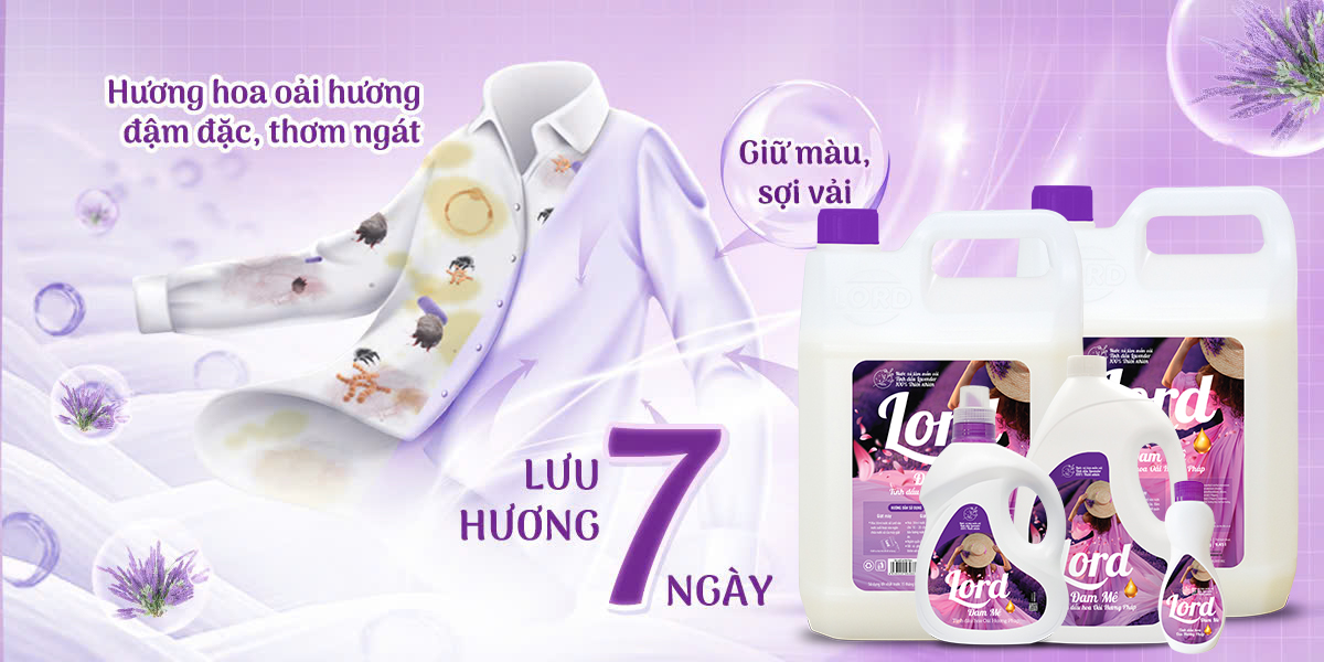 Nước Xả Vải Lord Tinh Dầu Hoa Oải Hương Pháp – Hương Thơm Sang Trọng, Dịu Êm Bền Lâu