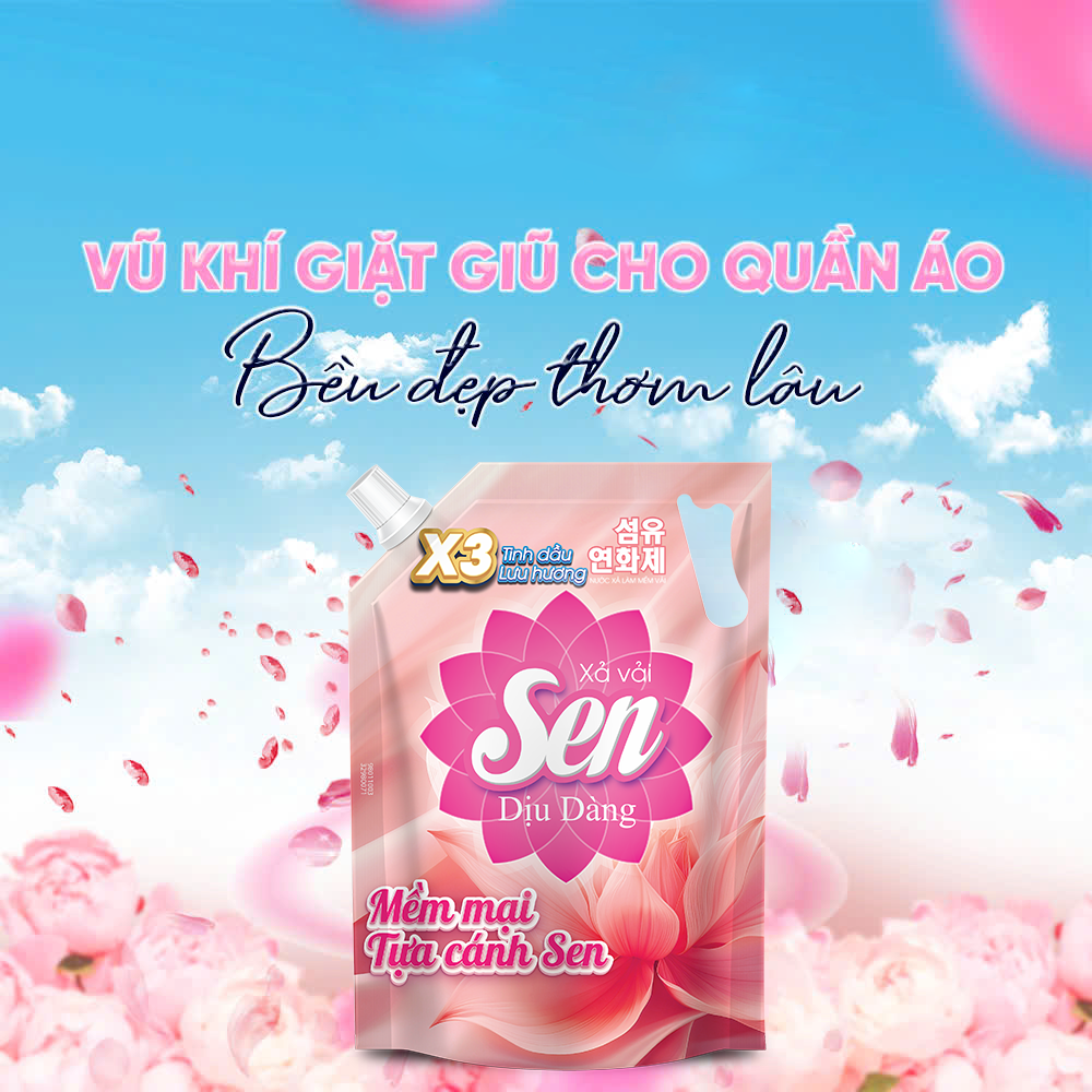 Mềm Mại Từng Sợi Vải, Dịu Êm Từng Cái Chạm – Nước Xả Vải Sen 