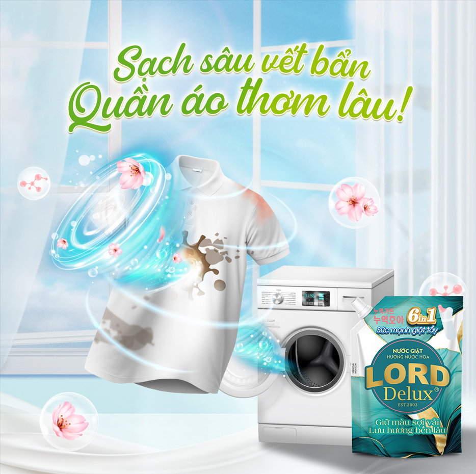 Nước giặt Lord Delux: Giặt Sạch Đỉnh Cao – Lưu Hương Đẳng Cấp Cả Ngày