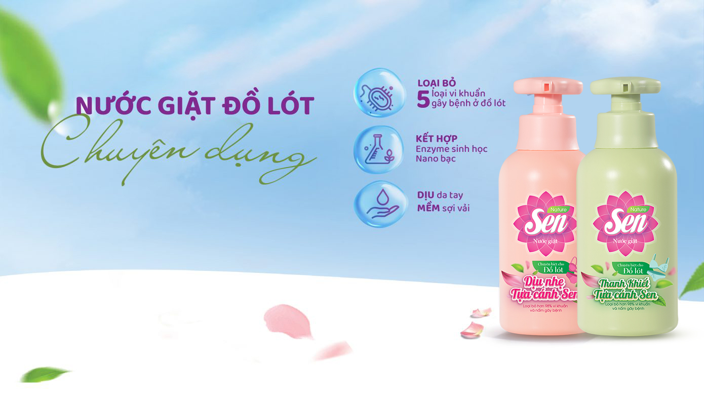 Sạch Dịu Nhẹ – An Tâm Mỗi Ngày Với Nước Giặt Đồ Lót Sen