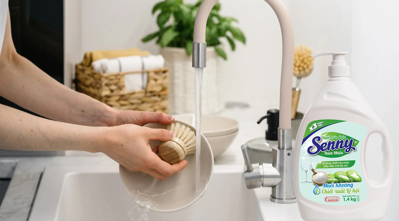 Nước Rửa Chén Senny lô hội – Sạch Nhanh, Không Mùi Khó Chịu