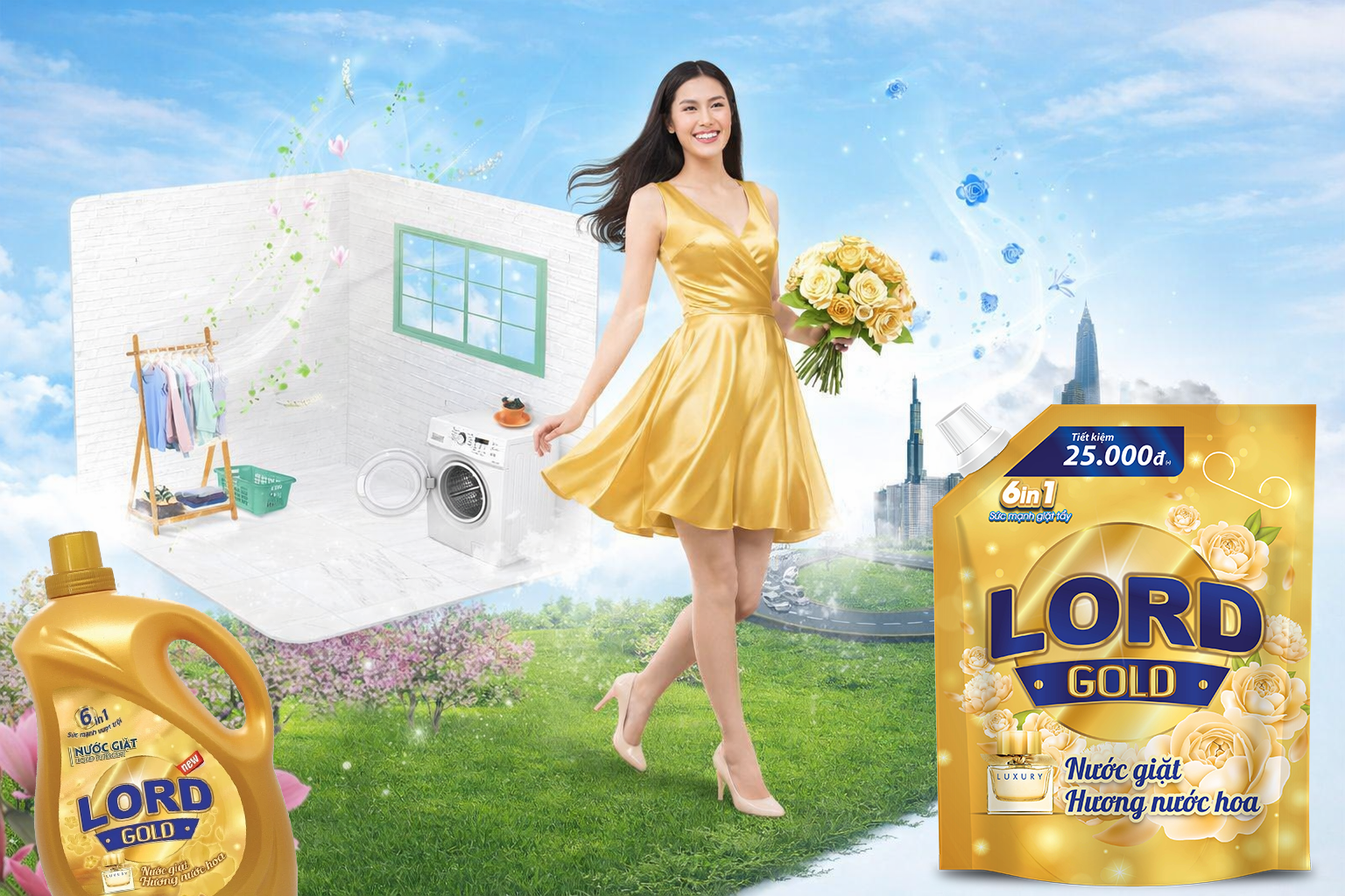 Nước Giặt LORD Gold Hương Nước Hoa – Mê Mẩn Hương Thơm, Mơ Màng Quên Lối