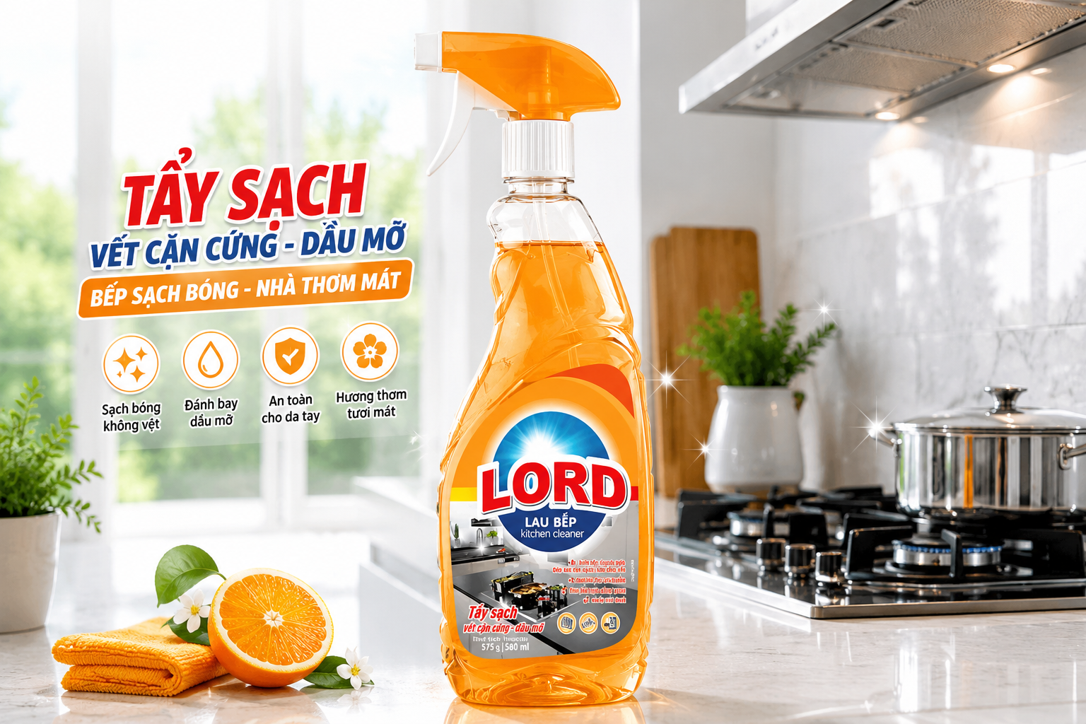 Nước Lau Bếp Lord Hương Chanh: