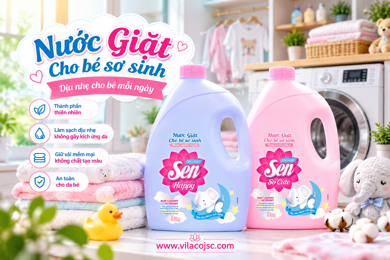 Sen Happy Hay Sen So Cute? Mẹ Bỉm Nên Chọn Nước Giặt Nào Cho Bé?